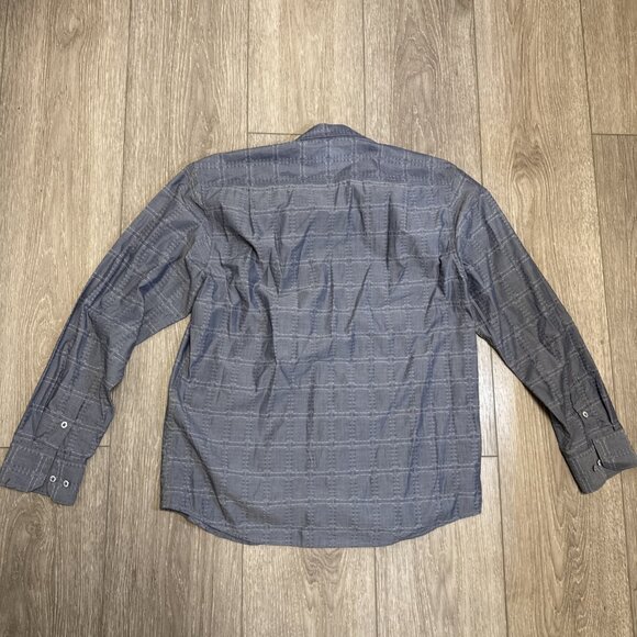 Tommy Bahama Shirt L 100% Linen Blue Button Front Long Sleeve Check Plaid - Picture 9 of 9